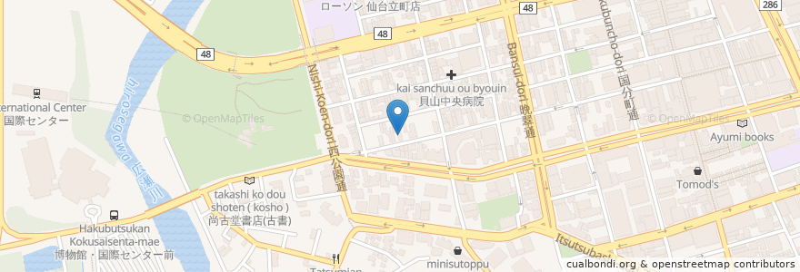 Mapa de ubicacion de ベートーベン en اليابان, 宮城県, 仙台市, 青葉区.