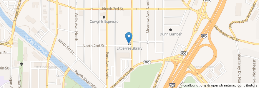 Mapa de ubicacion de Little Free Library en United States, Washington, King County, Renton.