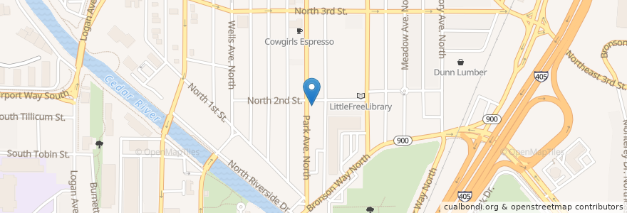 Mapa de ubicacion de Park Dental Associates en Estados Unidos Da América, Washington, King County, Renton.