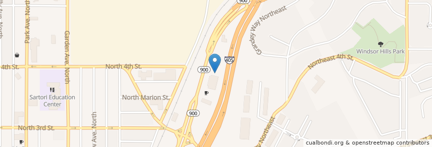 Mapa de ubicacion de Renton Spine Clinic en 미국, 워싱턴, King County, Renton.