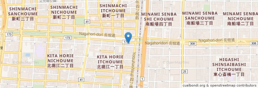 Mapa de ubicacion de すき家 en Jepun, 大阪府, 大阪市, 西区.