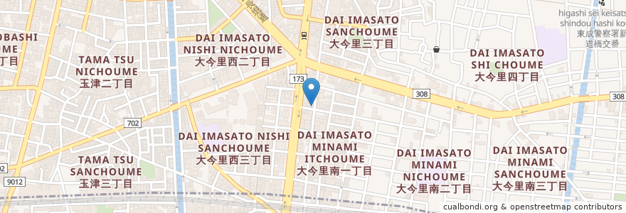Mapa de ubicacion de 旬菜酒房 茄子美 en 日本, 大阪府, 大阪市, 東成区.
