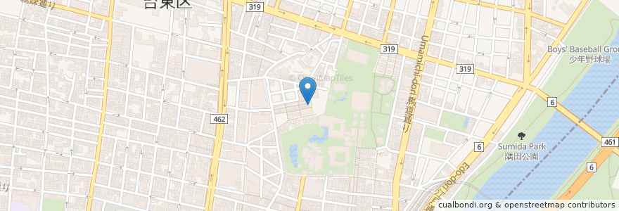 Mapa de ubicacion de 浅草花月堂　本店 en 日本, 东京都/東京都, 台東区.