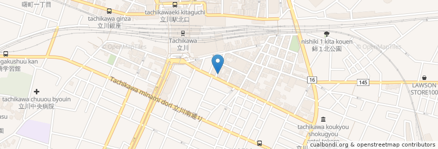 Mapa de ubicacion de てんや en Japonya, 東京都, 立川市.
