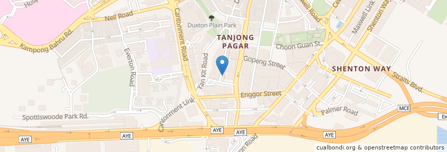 Mapa de ubicacion de Tanjong Pagar Post Office en 싱가포르, Central.