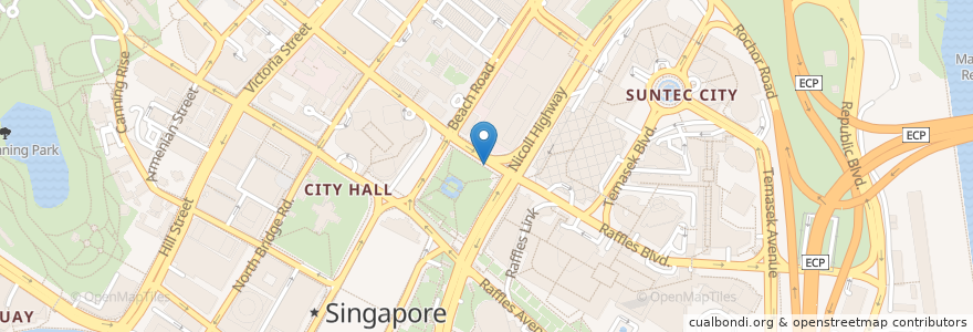 Mapa de ubicacion de Burger King en Singapura, Central.