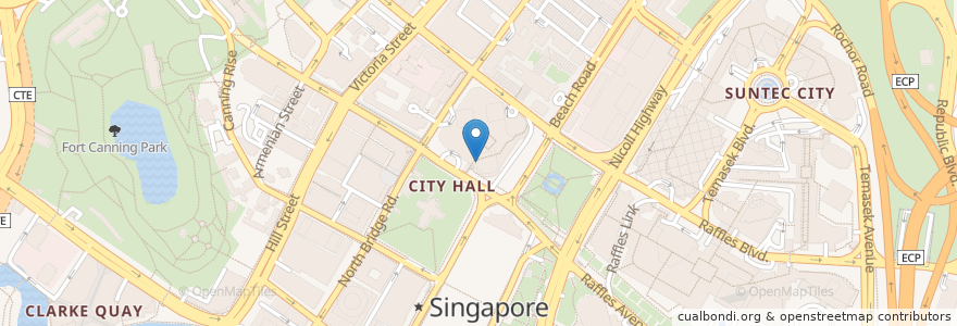 Mapa de ubicacion de Starbucks en Singapura, Central.