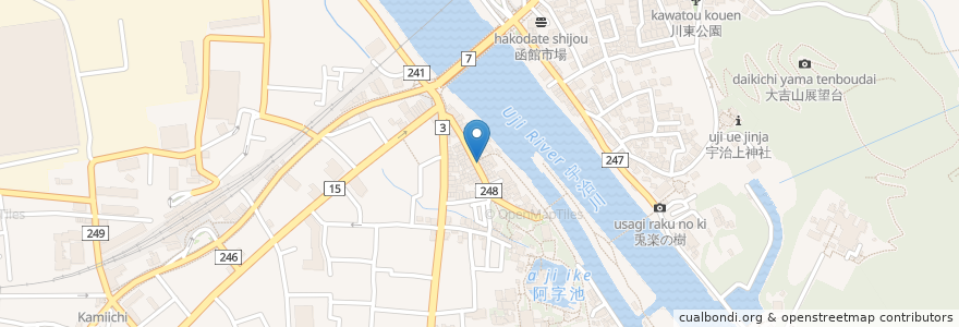 Mapa de ubicacion de 能登椽 稲房安兼 en 日本, 京都府, 宇治市.