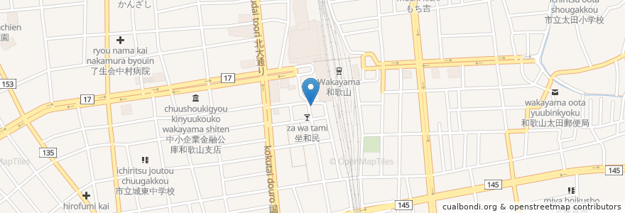 Mapa de ubicacion de はなの舞　JR和歌山店 en 日本, 和歌山県, 和歌山市.