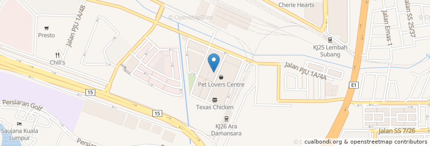 Mapa de ubicacion de Stevies Cafe en Malásia, Selangor, Petaling Jaya.