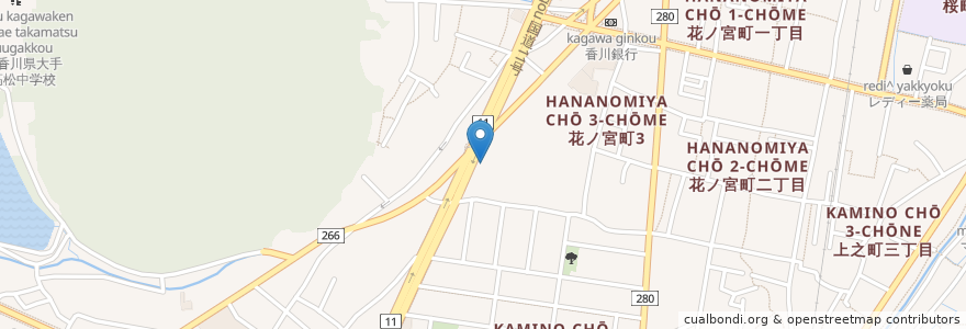 Mapa de ubicacion de Kona's Coffee Hawaiian Pancake Cafe en Japan, Kagawa Prefecture, Takamatsu.