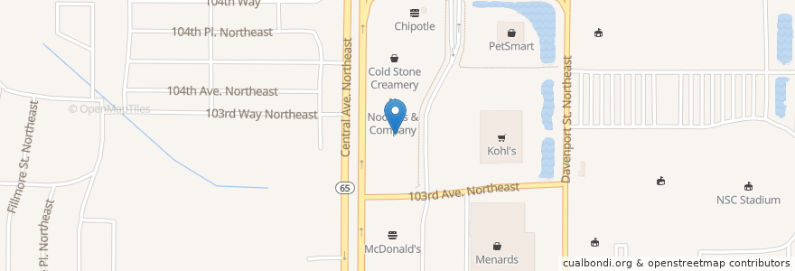 Mapa de ubicacion de Time Out Restaurant & Sports Bar en ایالات متحده آمریکا, مینه‌سوتا, Anoka County, Blaine.