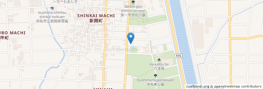 Mapa de ubicacion de 津島市 en 日本, 愛知県, 津島市.