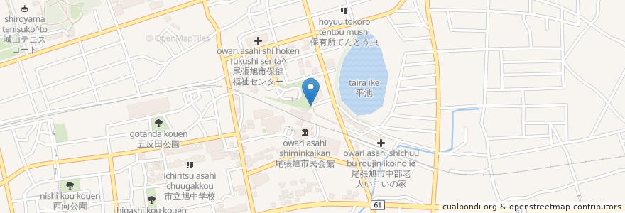 Mapa de ubicacion de 尾張旭市 en Japan, 愛知県, 尾張旭市.