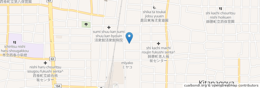 Mapa de ubicacion de 北名古屋市 en 日本, 愛知県, 北名古屋市.