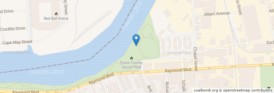 Mapa de ubicacion de Essex County Park Restrooms en الولايات المتّحدة الأمريكيّة, نيو جيرسي, Essex County, Newark.