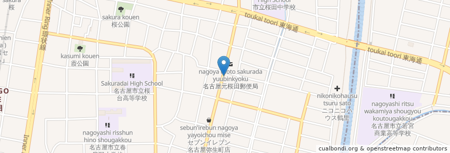 Mapa de ubicacion de アルプス洋菓子店 en Japão, 愛知県, Nagoia, 南区.