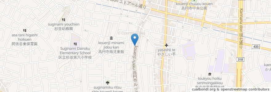 Mapa de ubicacion de ごはん&カフェ きみと en Japon, Tokyo, 杉並区.