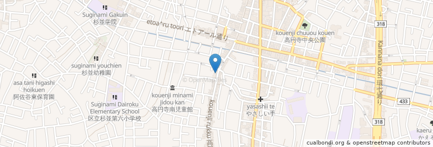 Mapa de ubicacion de 新高円寺通り商店街振興組合 en Япония, Токио, Сугинами.