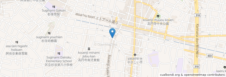 Mapa de ubicacion de たこやき 藤 en Japan, Tokyo, Suginami.