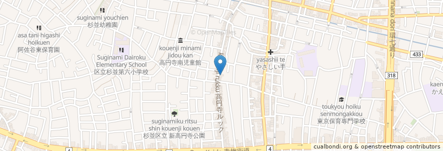 Mapa de ubicacion de 円メンタルクリニック en Japon, Tokyo, 杉並区.