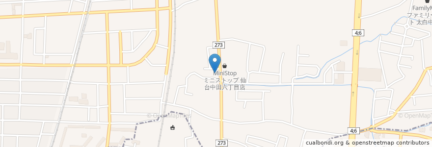Mapa de ubicacion de むつみ歯科医院 en Japonya, 宮城県, 仙台市, 太白区.