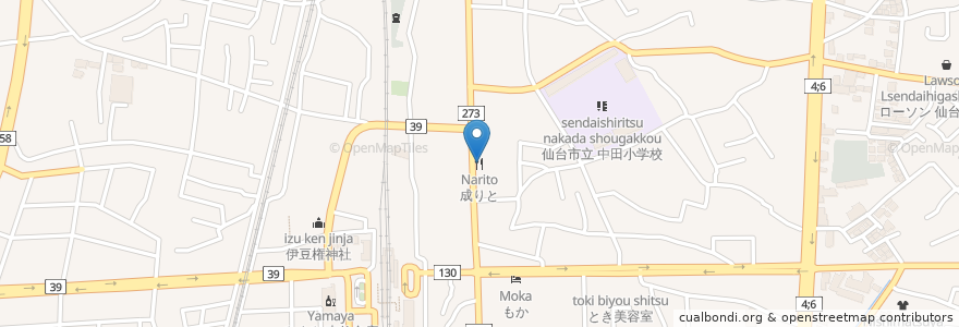 Mapa de ubicacion de 成りと en 日本, 宫城县, 仙台市, 太白区.