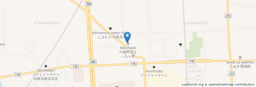 Mapa de ubicacion de 中国料理まっちゃ亭 en Япония, Мияги, 名取市.