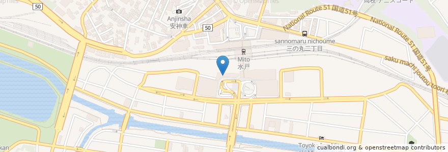 Mapa de ubicacion de さかなや道場 en Jepun, 茨城県, 水戸市.