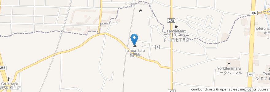 Mapa de ubicacion de 普門寺 en Japan, 宮城県, 仙台市, 太白区.