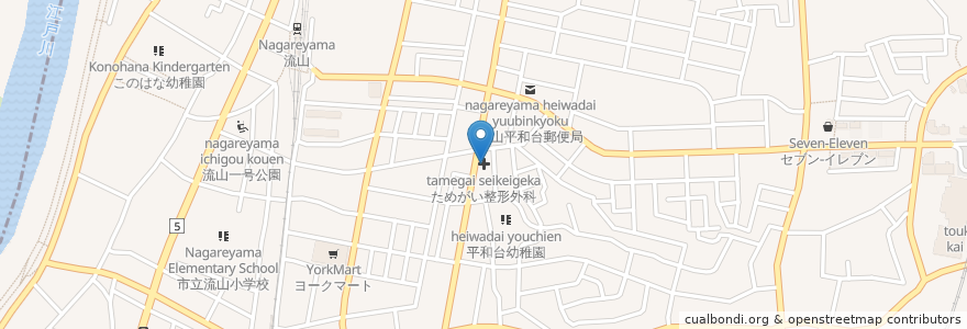 Mapa de ubicacion de ためがい整形外科 en اليابان, 千葉県, 流山市.