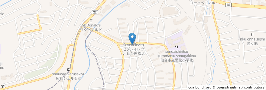 Mapa de ubicacion de しぶい歯科医院 en اليابان, 宮城県, 仙台市, 泉区.