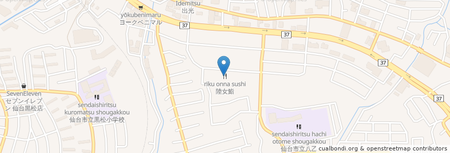 Mapa de ubicacion de 陸女鮨 en ژاپن, 宮城県, 仙台市, 泉区.