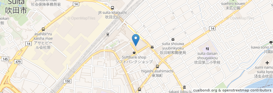 Mapa de ubicacion de ドムドム ハンバーガー en Japón, Prefectura De Osaka, 吹田市.