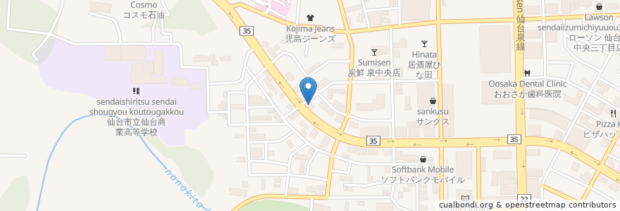 Mapa de ubicacion de 三好耳鼻咽喉科クリニック en Japan, Miyagi Prefecture, Sendai, Izumi Ward.