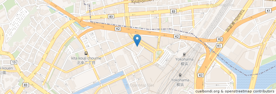 Mapa de ubicacion de 味奈登庵 en 일본, 가나가와현, 요코하마시, 西区, 神奈川区.