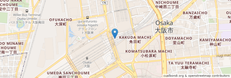 Mapa de ubicacion de きじ本店 en Japão, 大阪府, 大阪市, 北区.
