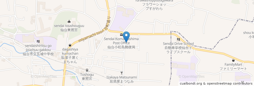 Mapa de ubicacion de かわむらこどもクリニック en Япония, Мияги, 仙台市, 青葉区.