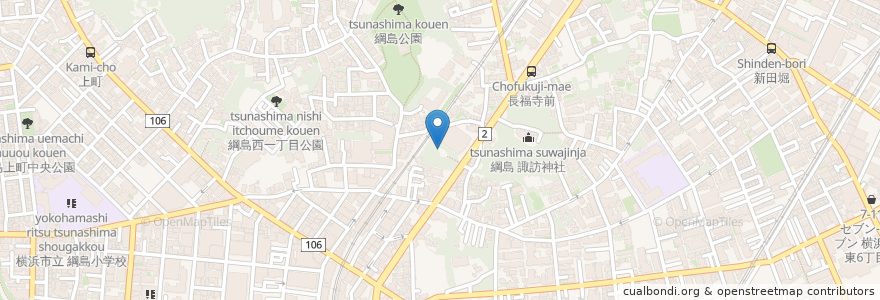 Mapa de ubicacion de 綱島鎮守 神明社 en Japón, Prefectura De Kanagawa, Yokohama, Kohoku.