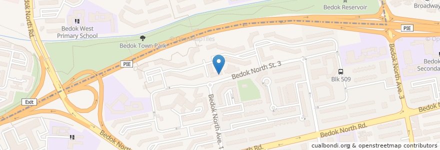 Mapa de ubicacion de Bedok North Eating House en Singapura, Northeast.