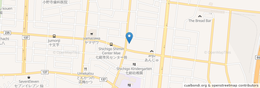 Mapa de ubicacion de JA仙台 七郷支店 en 日本, 宮城県, 仙台市, 若林区.