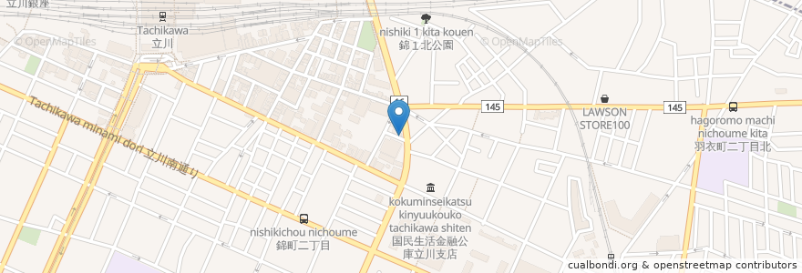 Mapa de ubicacion de Old New Diner en Japón, Tokio, Tachikawa.
