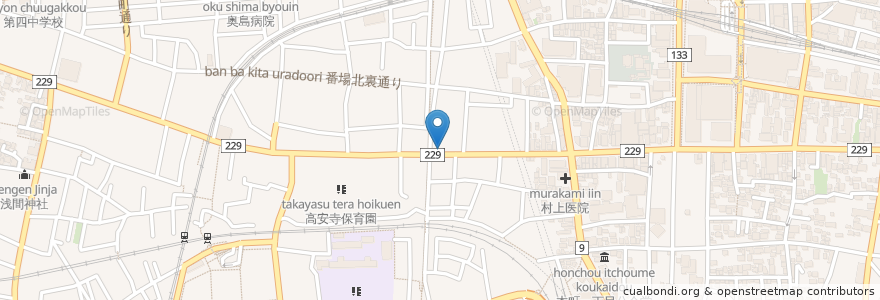 Mapa de ubicacion de ばんば屋 en 日本, 東京都, 府中市.