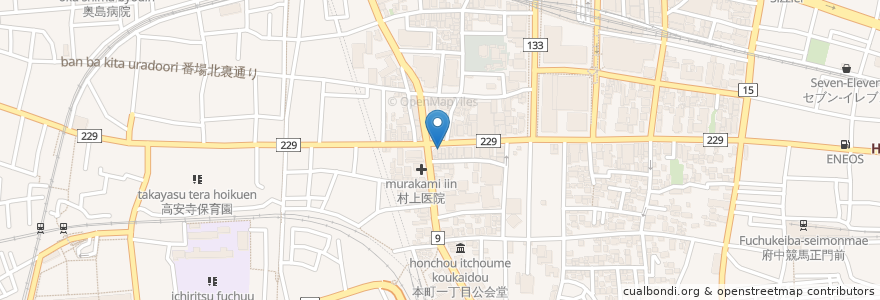 Mapa de ubicacion de コットン畑 en 일본, 도쿄도, 府中市.