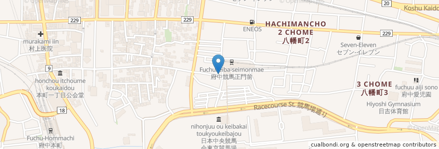 Mapa de ubicacion de 川崎屋 en 日本, 東京都, 府中市.