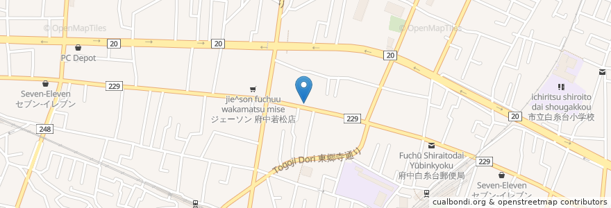 Mapa de ubicacion de Bくれすと en اليابان, 東京都, 府中市.