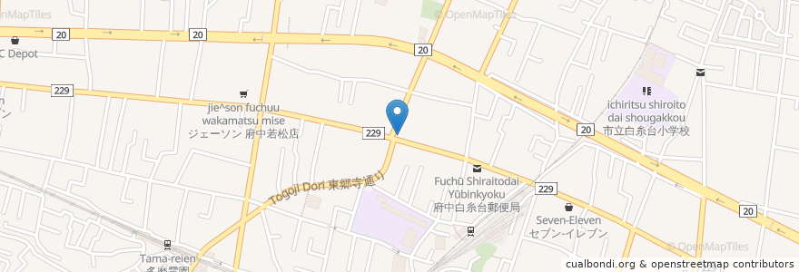 Mapa de ubicacion de ピザーラ en Япония, Токио, Футю.