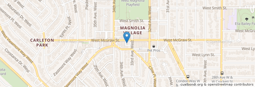 Mapa de ubicacion de Magnolia 76 en アメリカ合衆国, ワシントン州, King County, Seattle.
