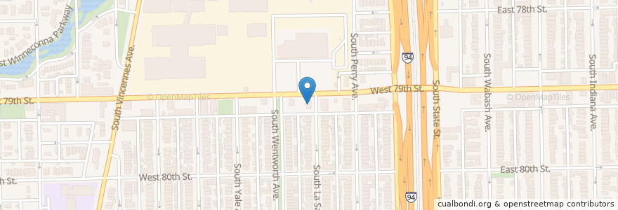 Mapa de ubicacion de Greater Omega Missionary Baptist Church en États-Unis D'Amérique, Illinois, Chicago.