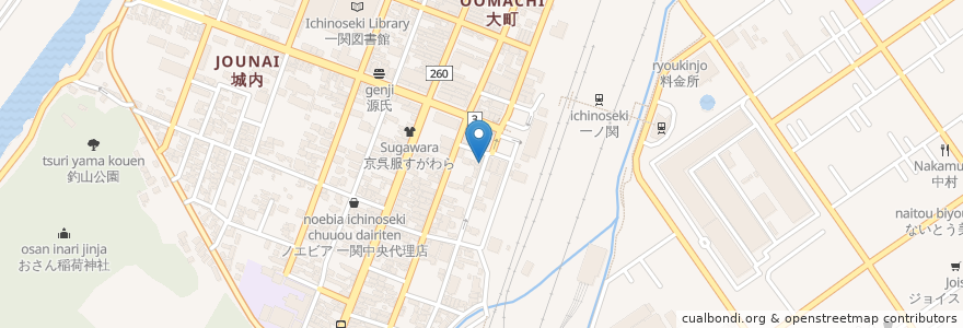 Mapa de ubicacion de にんじん en 日本, 岩手県, 一関市.